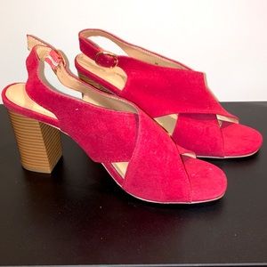 Maurice’s Sued Red Sandals